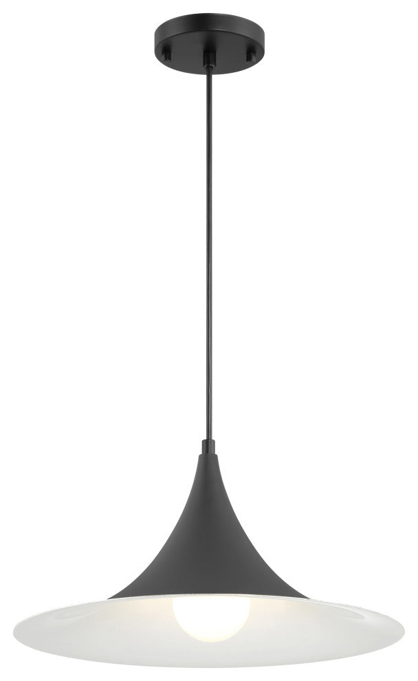 Costa LED Pendant, Replaceable LED, Matte Black, 15.75in