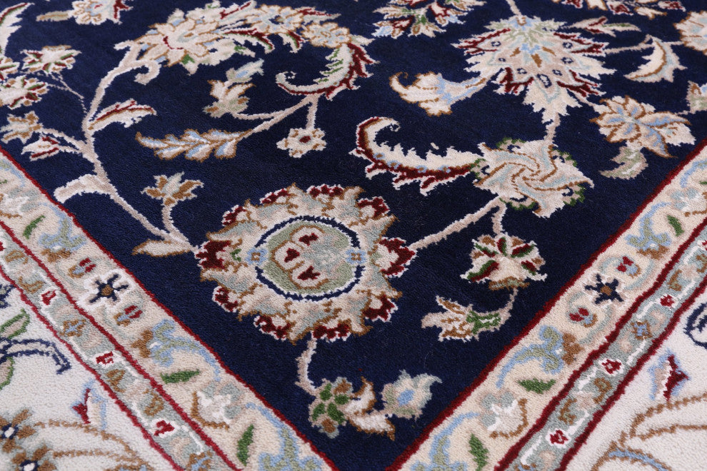Wool and Silk Persian Nain Handmade Rug 5' 11" X 9' 0" Q4484