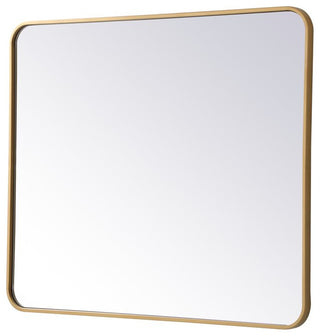 Ellis Soft Corner Metal Rectangular Mirror, Brass, 30" x 36"