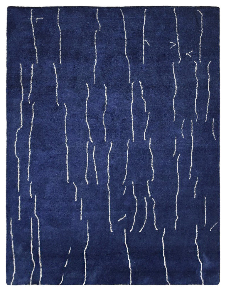 HAND KNOTTED LOOM SILK ECO-FRIENDLY RUGS-5'x8',Rectangle,Blue Beige,Contemporary