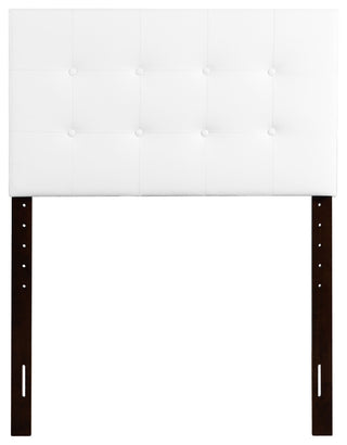 Novo 2 Faux Leather Adjustable Headboard, White, Twin