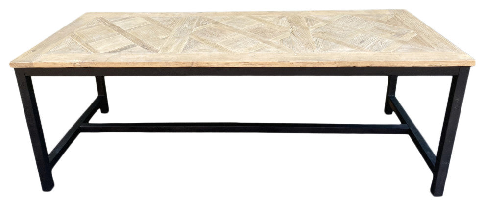 Modern Elm Parquet Dining Table