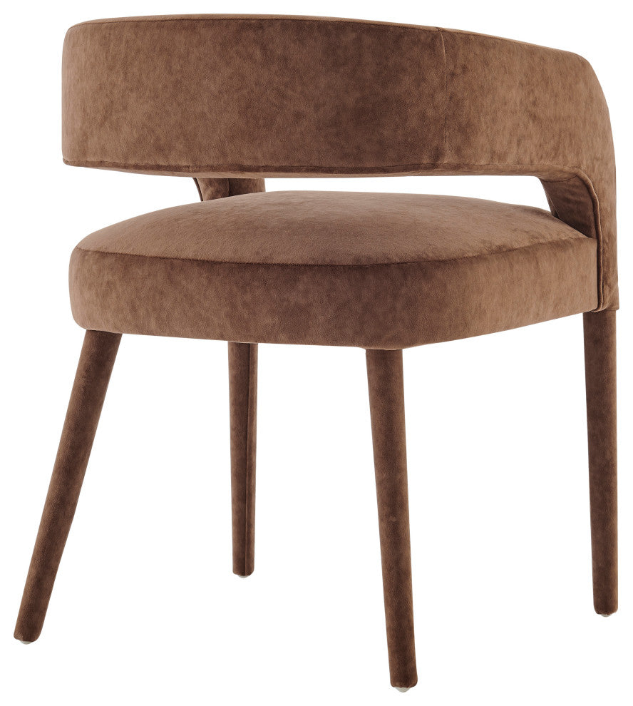 Lauryn Velvet Dining Side Chair, Dainty Brown