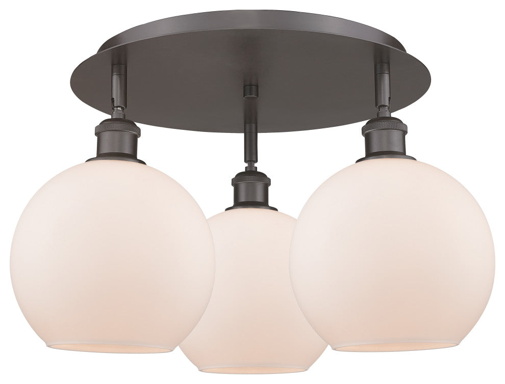 Innovations Athens 3 19.75" Flush Mount Oil Rubbed Bronze