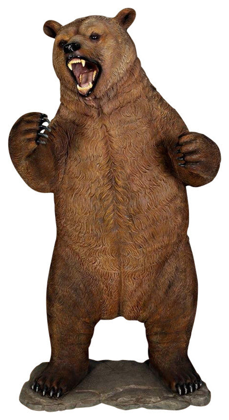 Growling Grizzly Bear Statue