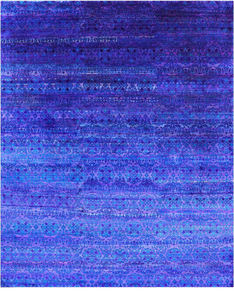 8' 0" X 9' 10" Persian Hand-Knotted Silk Rug Q5954