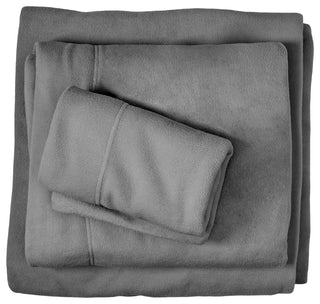 Bare Home Polar Fleece Sheet Set, Gray, Twin Xl