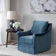 Madison Park Deanna Curved Arm Velvet Swivel Chair, Blue