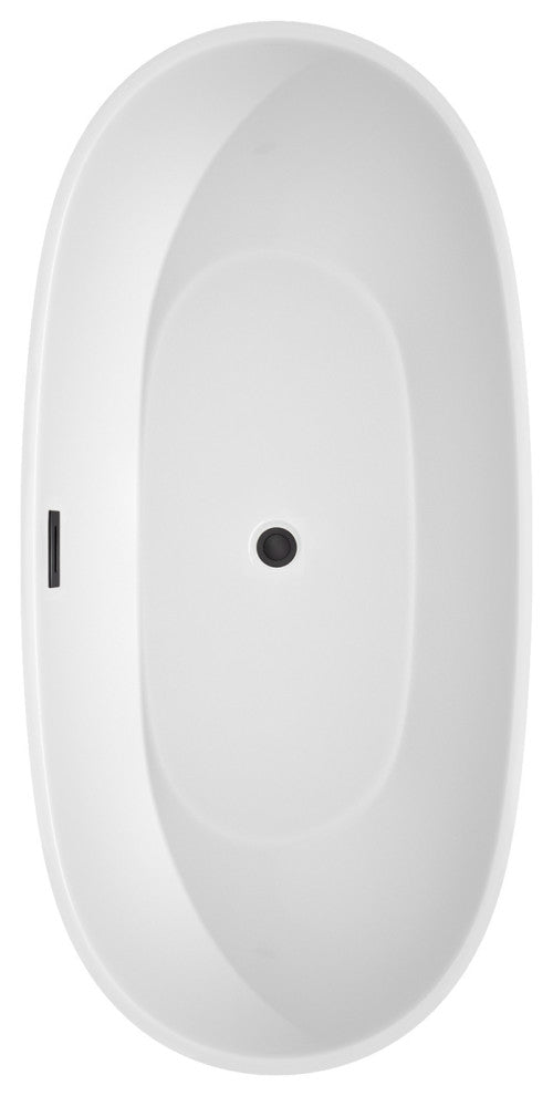Juno Freestanding Bathtub, Matte Black Trim, 67", Faucet in Matte Black