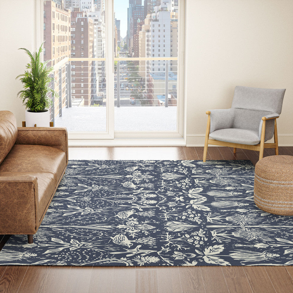 Becky Bailey Flight of Fancy in Dark Blue Area Rug