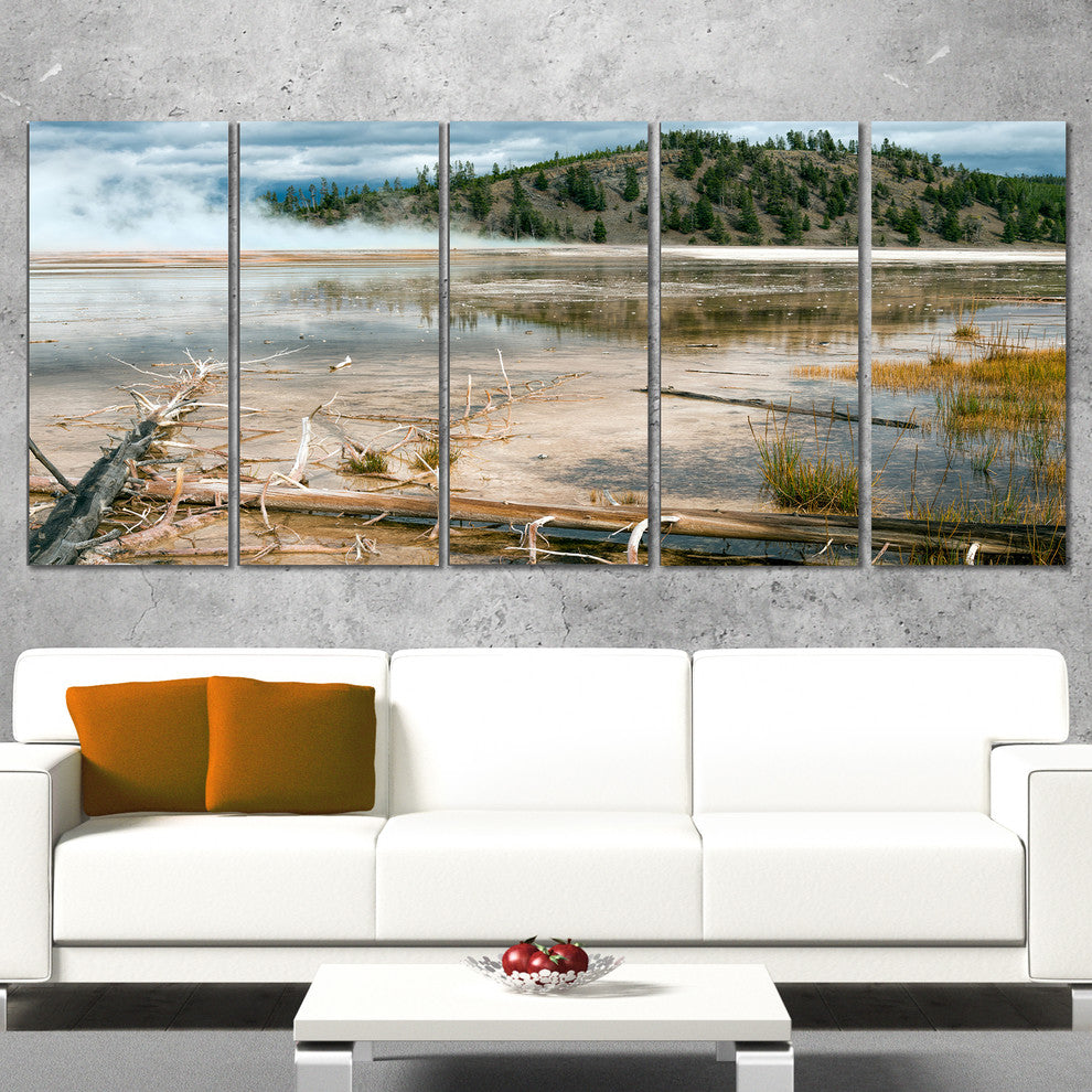 "Grand Prismatic Spring" Landscape Photography Wall Art, 5 Panels, 60"x28"