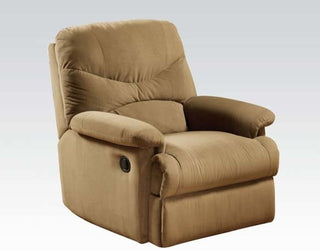 Arcadia Glider Recliner, Light Brown Microfiber