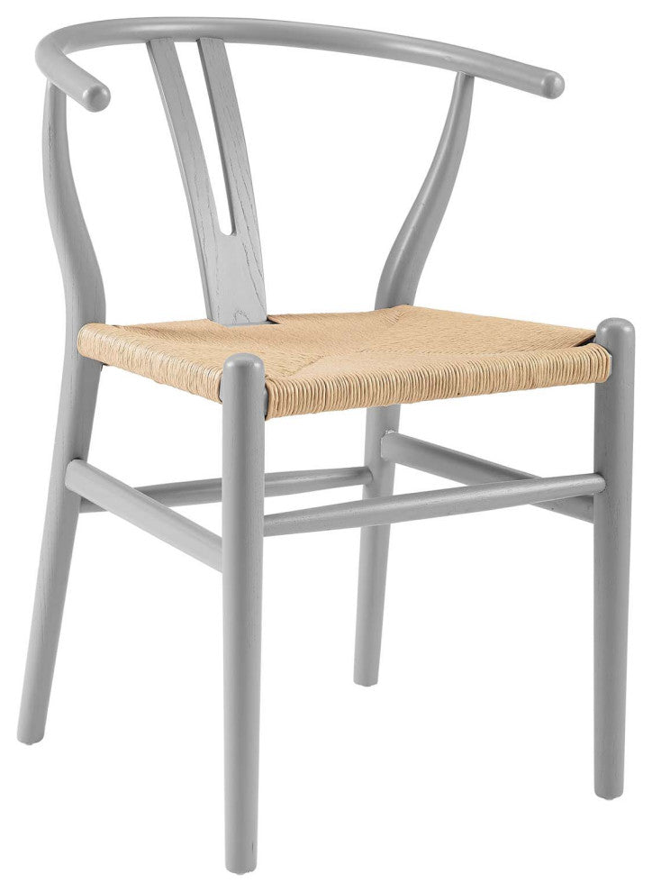 Amish Dining Wood Side Chair Light Gray