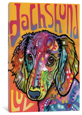 "Dachshund Luv" by Dean Russo, Canvas Print, 18"x12"