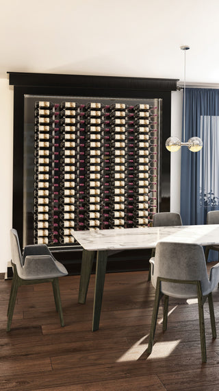 W Series Wine Rack 4 Wall Mounted Metal Bottle Storage, Gunmetal, 24 Bottles (Double Deep)