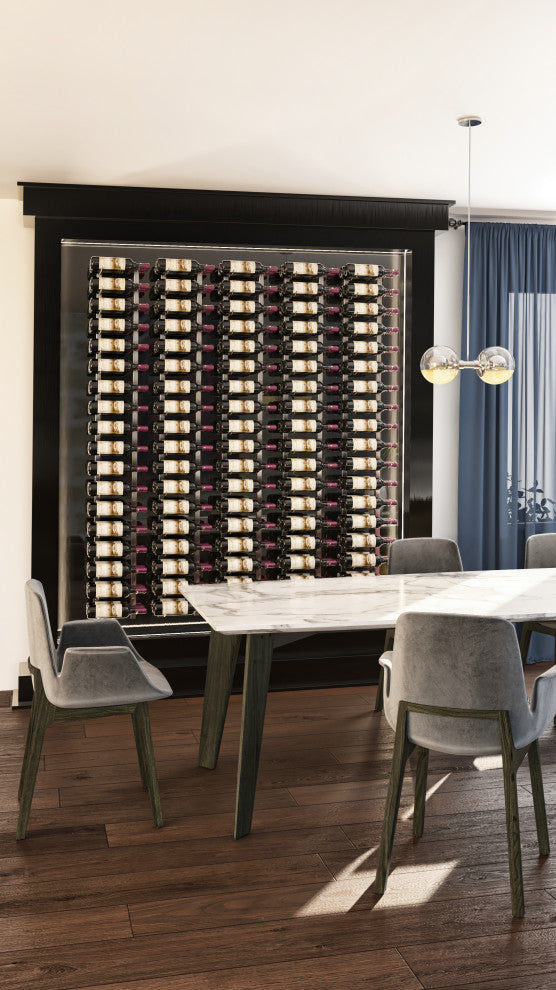 W Series Wine Rack 4 Wall Mounted Metal Bottle Storage, Gunmetal, 24 Bottles (Double Deep)