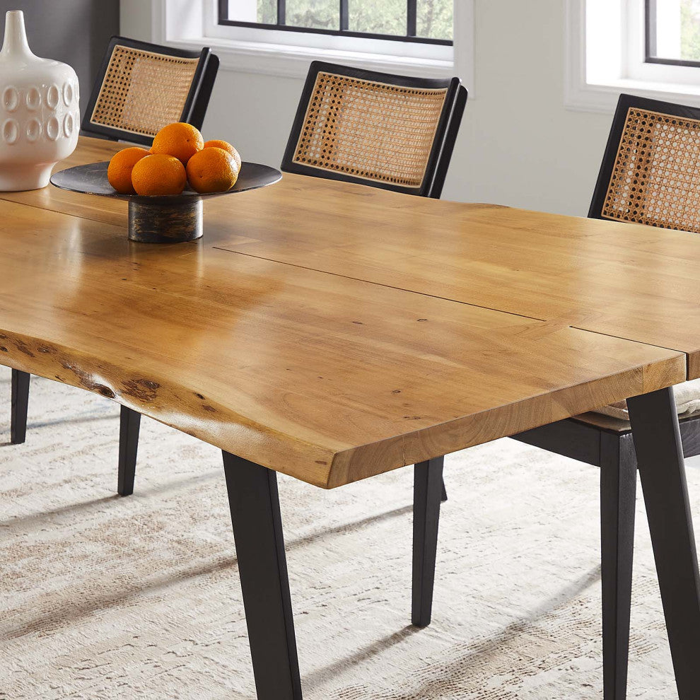 Viggo 96" Live Edge Acacia Wood Acacia Wood Dining Table - Black Natural