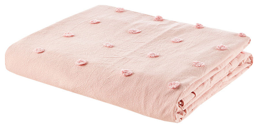 Urban Habitat Brooklyn Pom-Pom 7-Piece Duvet Cover Set, Pink
