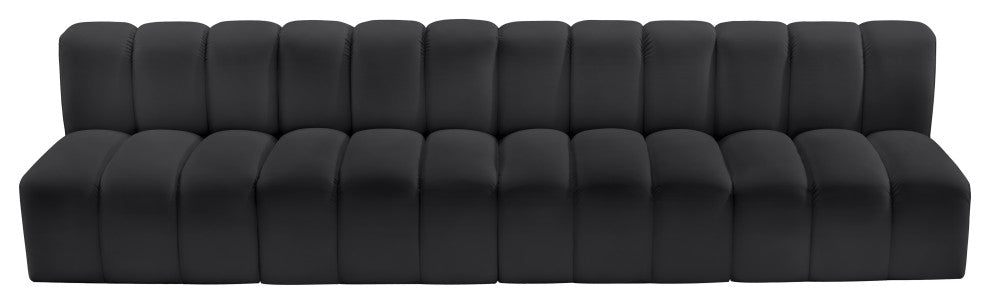 Arc Vegan Leather Upholstered 4-Pc. Modular Sofa, Black
