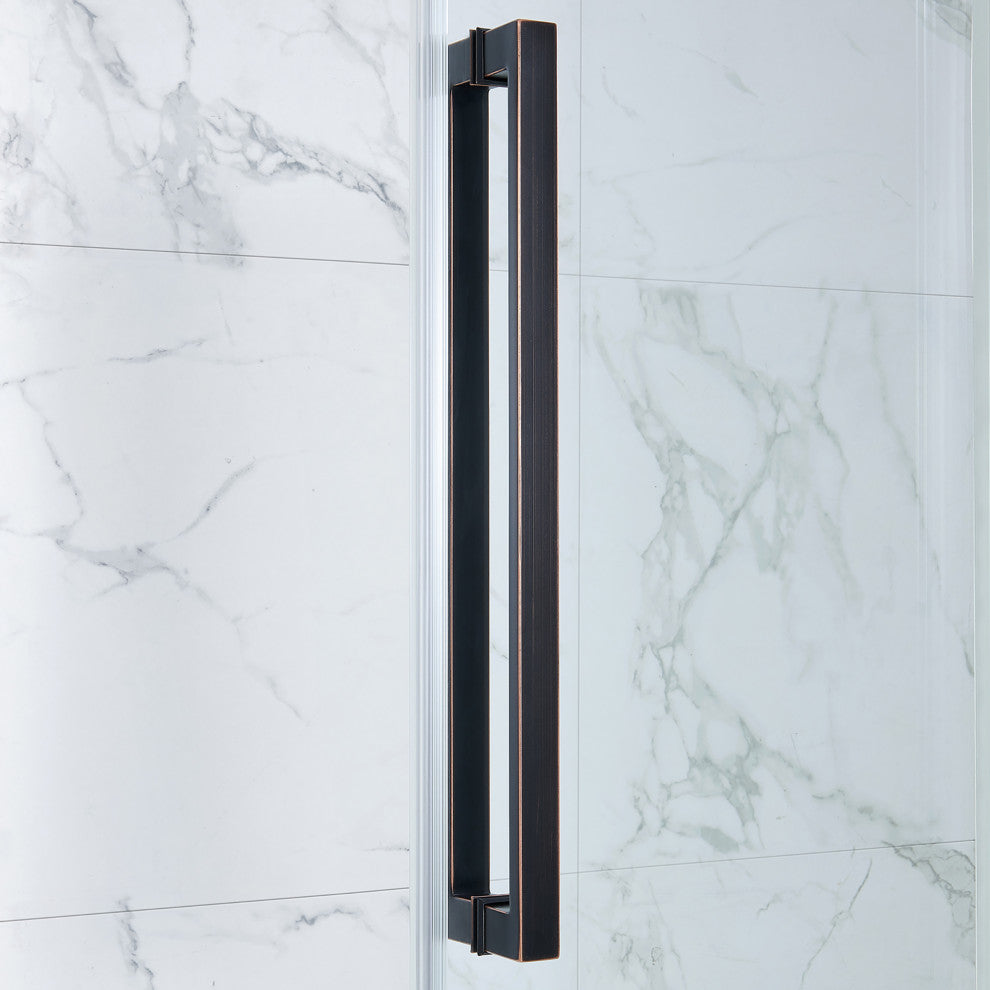 Bel Soft-Close Frameless Sliding Soft Close Shower Door, Oil Rubbed Bronze, 60"