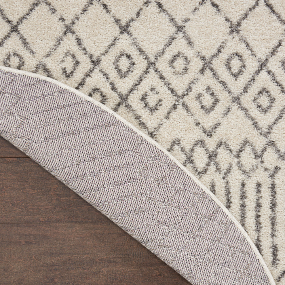 Nourison Passion 8' x Round Ivory/Grey Bohemian Indoor Area Rug
