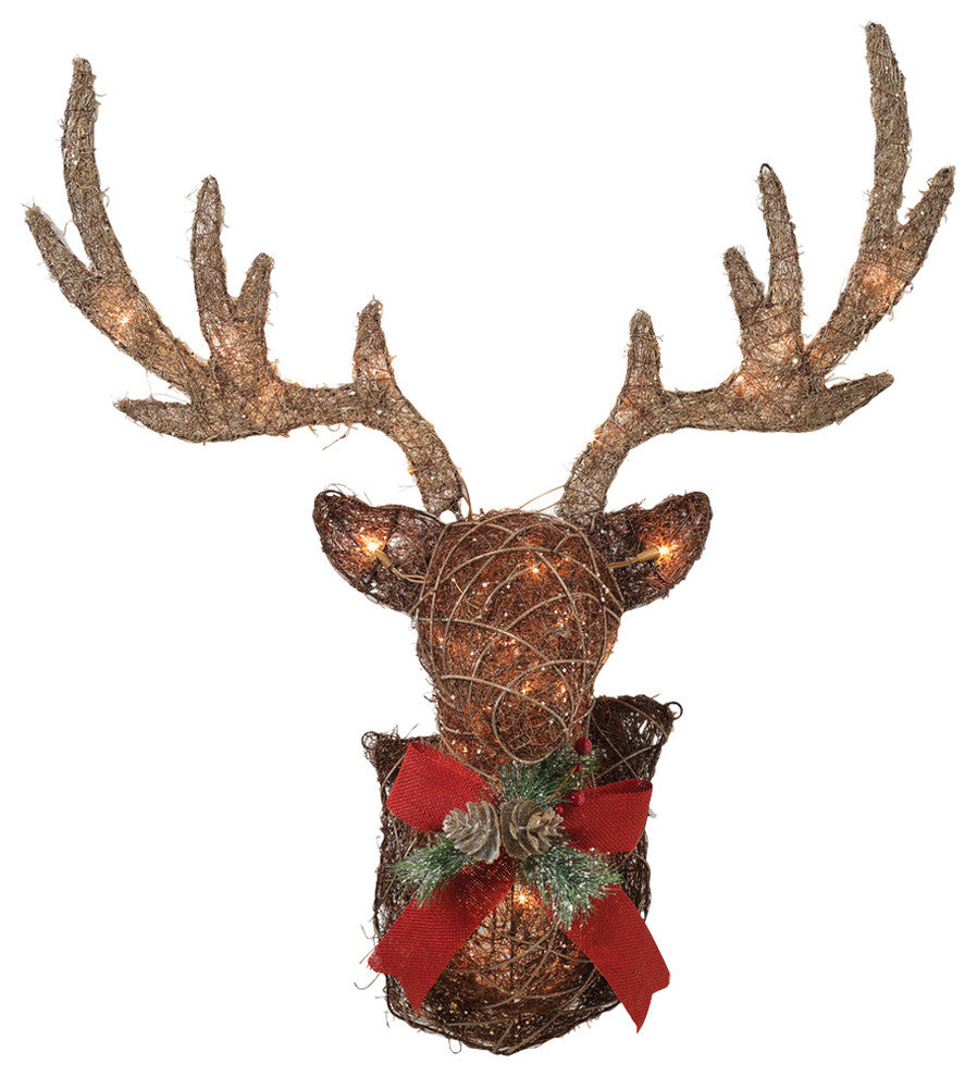 32" Long Electric Vine Stag Head Wall Decor