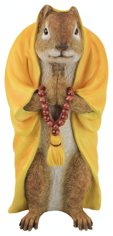 Sensei Monk Zen Garden Squirrel Statue