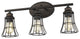 Three Light Bronze Cage Wall Light