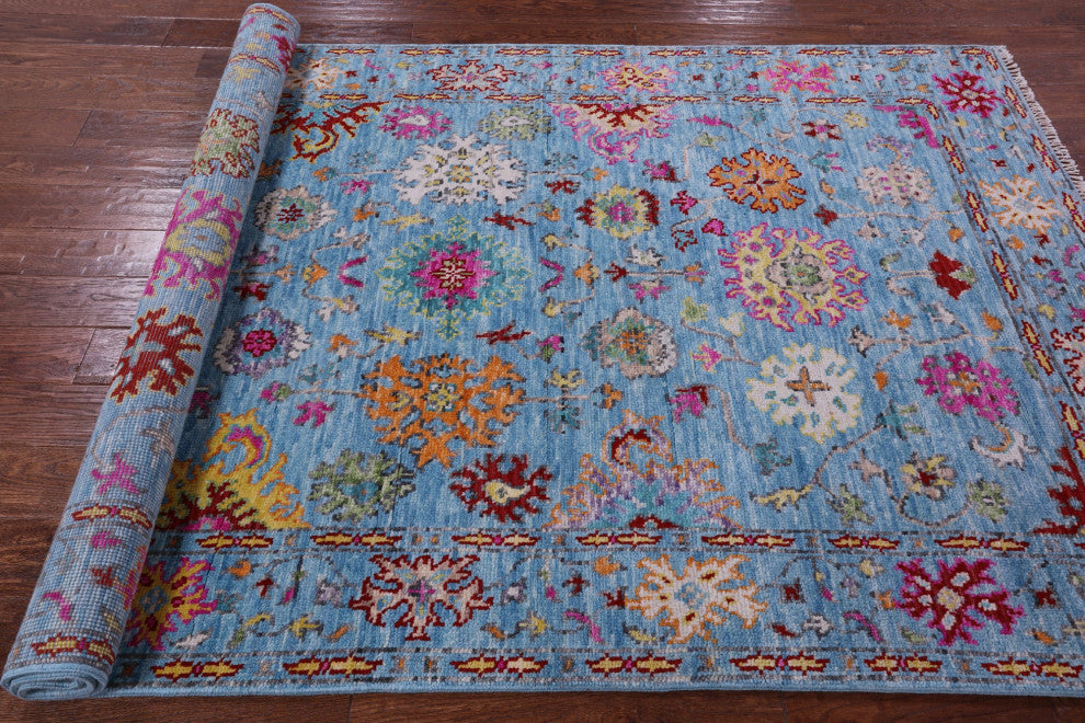 Hand Knotted Turkish Oushak Wool Rug 5' 1" X 8' 2" - Q15712