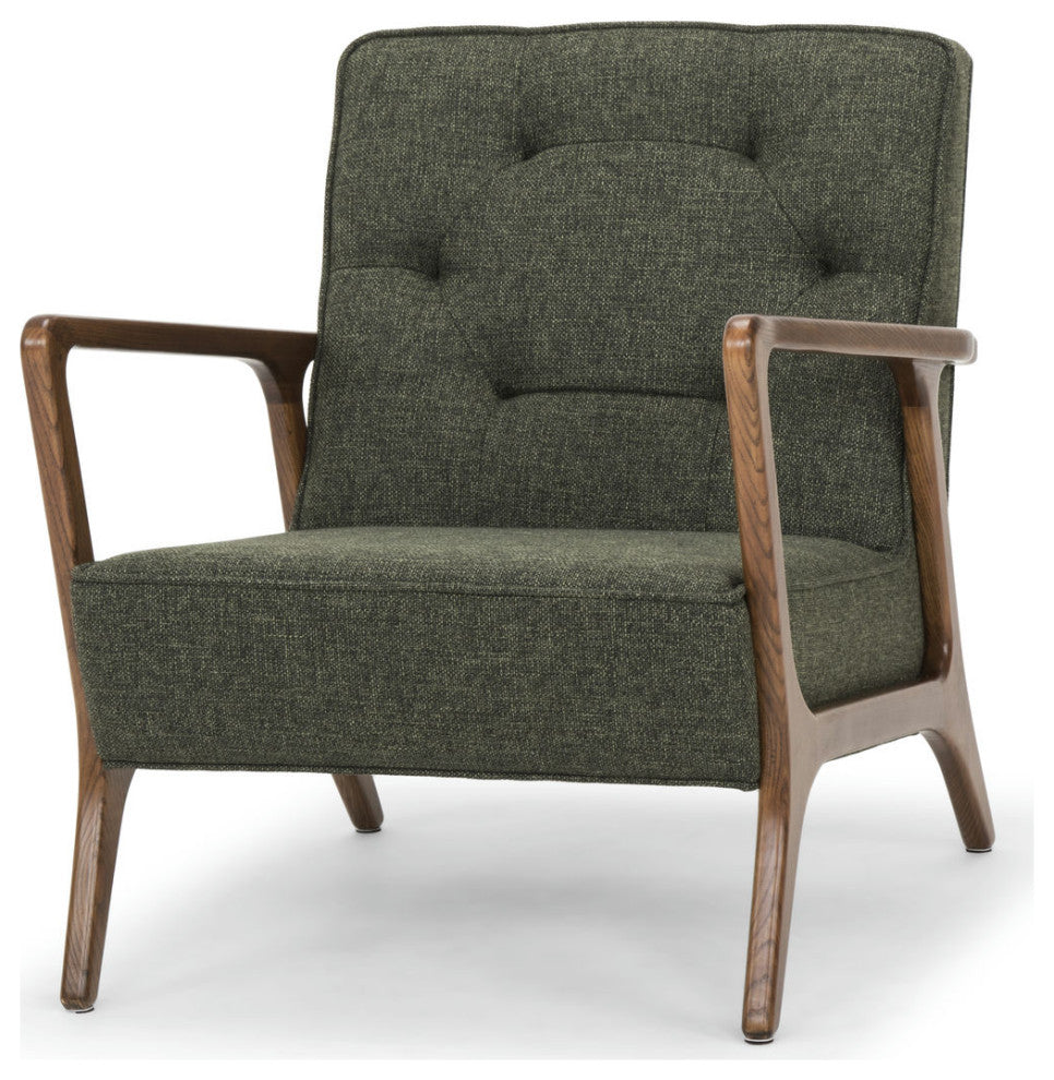 Eloise Hunter Green Tweed Fabric Occasional Chair