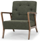 Eloise Hunter Green Tweed Fabric Occasional Chair
