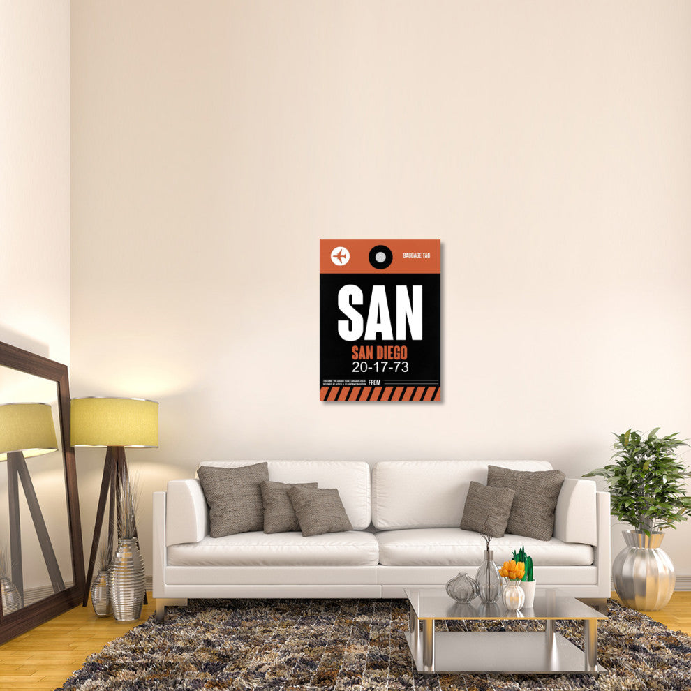"SAN San Diego Luggage Tag 3" Fine Art Print