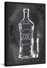 "Vodka on Chalkboard" Framed Painting Print, 16"x24"