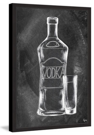 "Vodka on Chalkboard" Framed Painting Print, 16"x24"