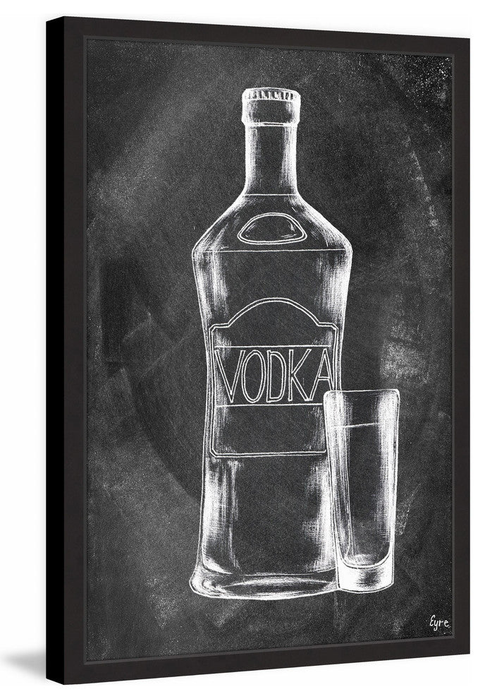 "Vodka on Chalkboard" Framed Painting Print, 16"x24"