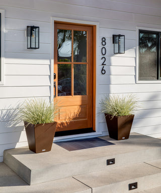 Nobleton Square Planter, Espresso, 18 Inch, 2 Pack