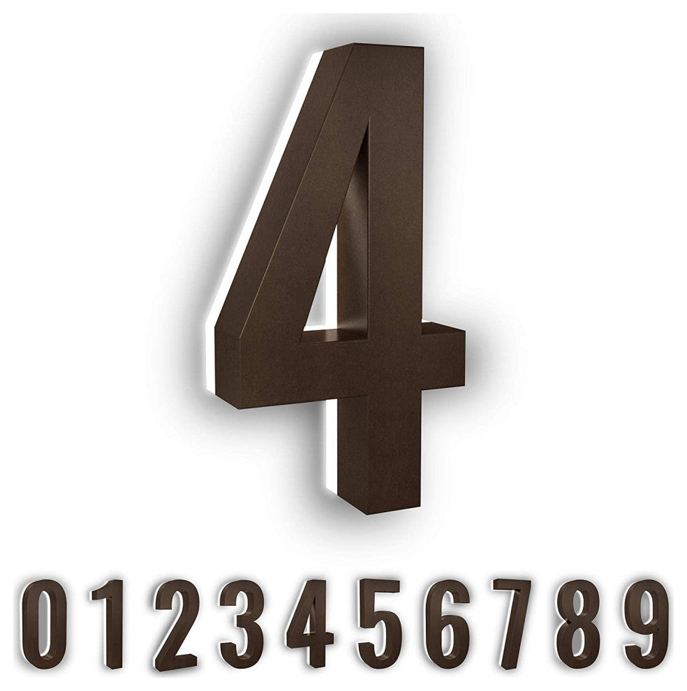 5 in ABS Backlit LED Floating Address Number, Up-Scale Modern Look LumaNumbers,