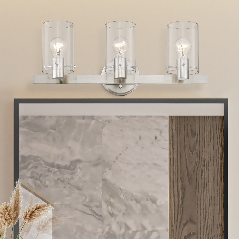Munich 3 Light Brushed Nickel Vanity Sconce