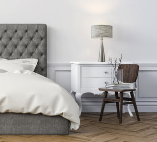 Linda Table Lamp, Brushed Steel