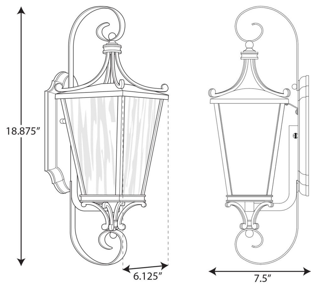 Cadence Collection Black 1-Light Small Wall Lantern