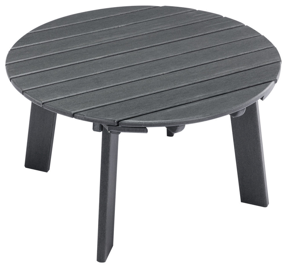 32''D Patio Outdoor Round Coffee Tables, Adirondack Table, Grey