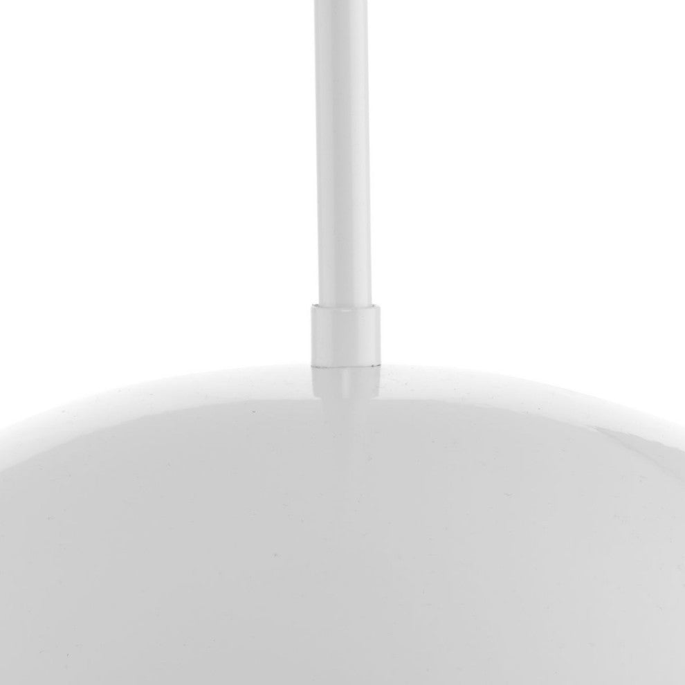 Perimeter Collection One-Light White Mid-Century Modern Pendant With metal Shade
