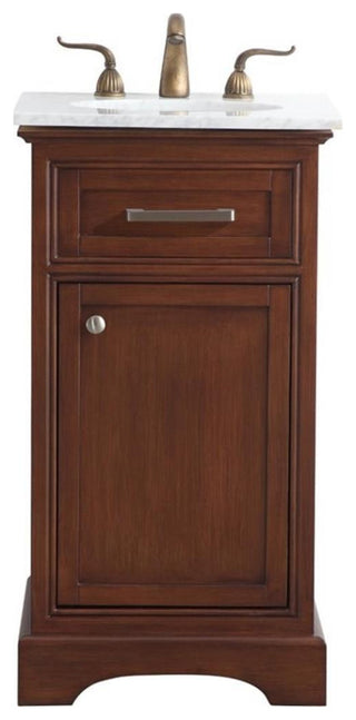 Elegant Decor Americana 19" Single Marble Top Bathroom Vanity in Teak