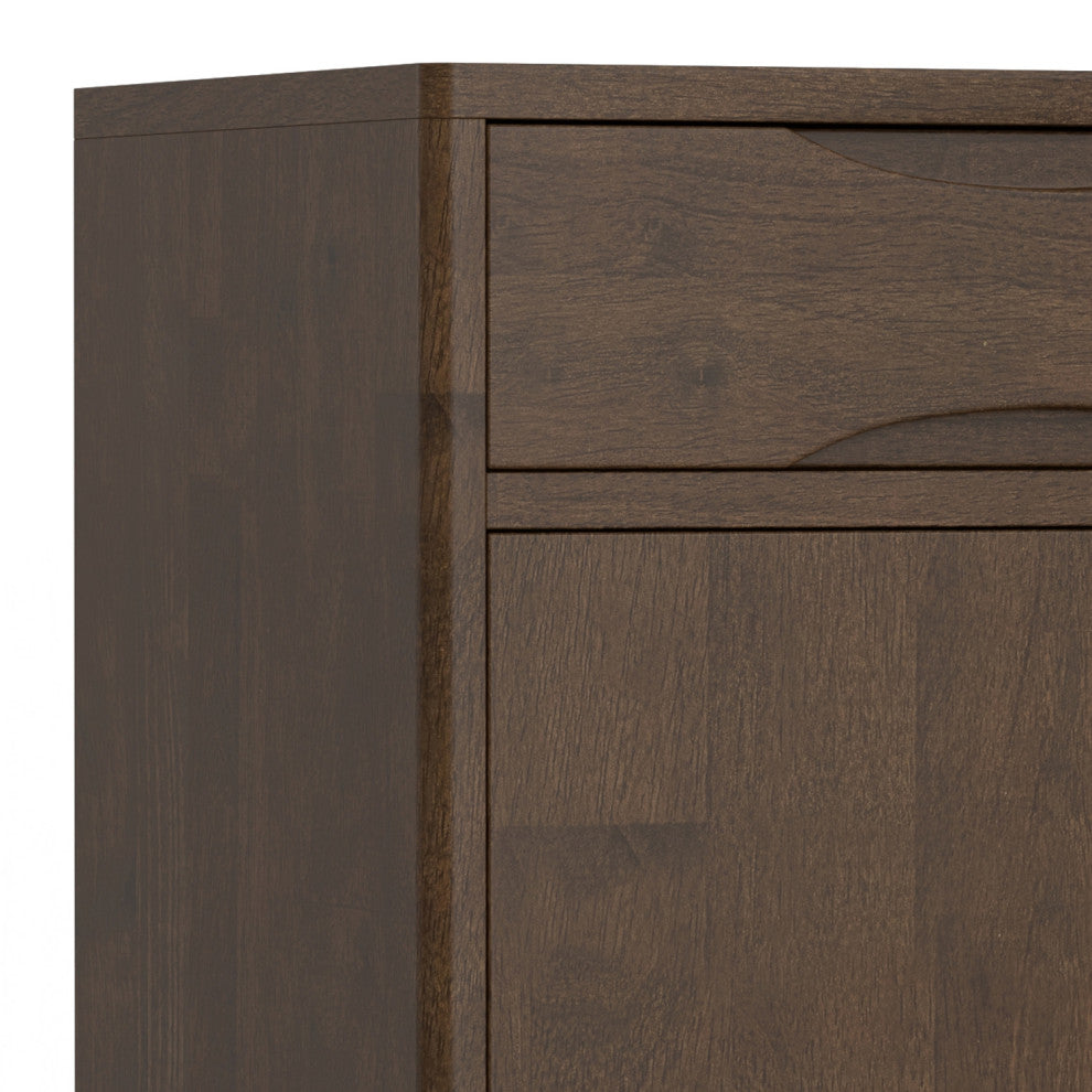 Harper Solid Hardwood Entryway Storage Cabinet, Walnut Brown