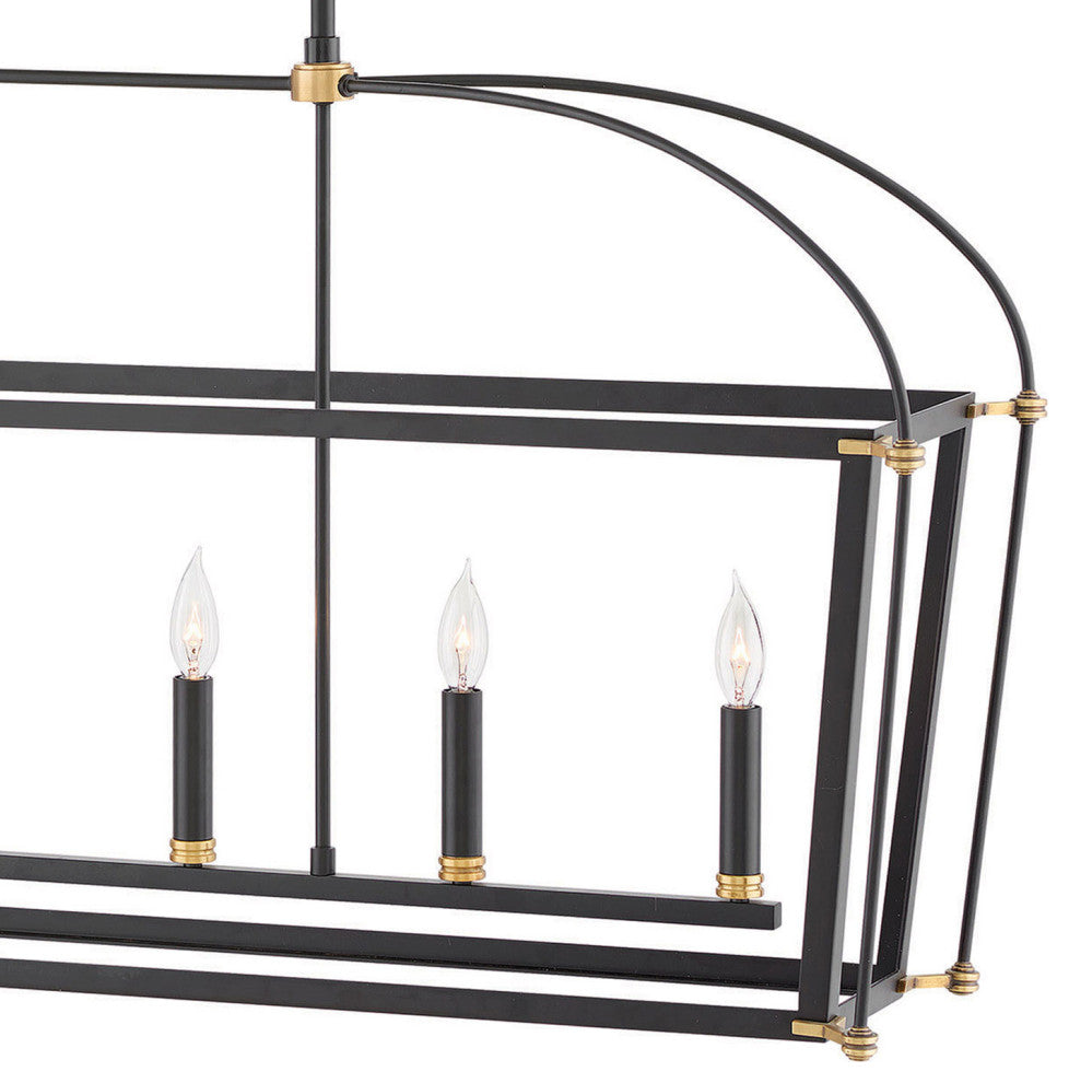 Hinkley Lighting 4054 Selby 6 Light 48"W Taper Candle Linear - Black