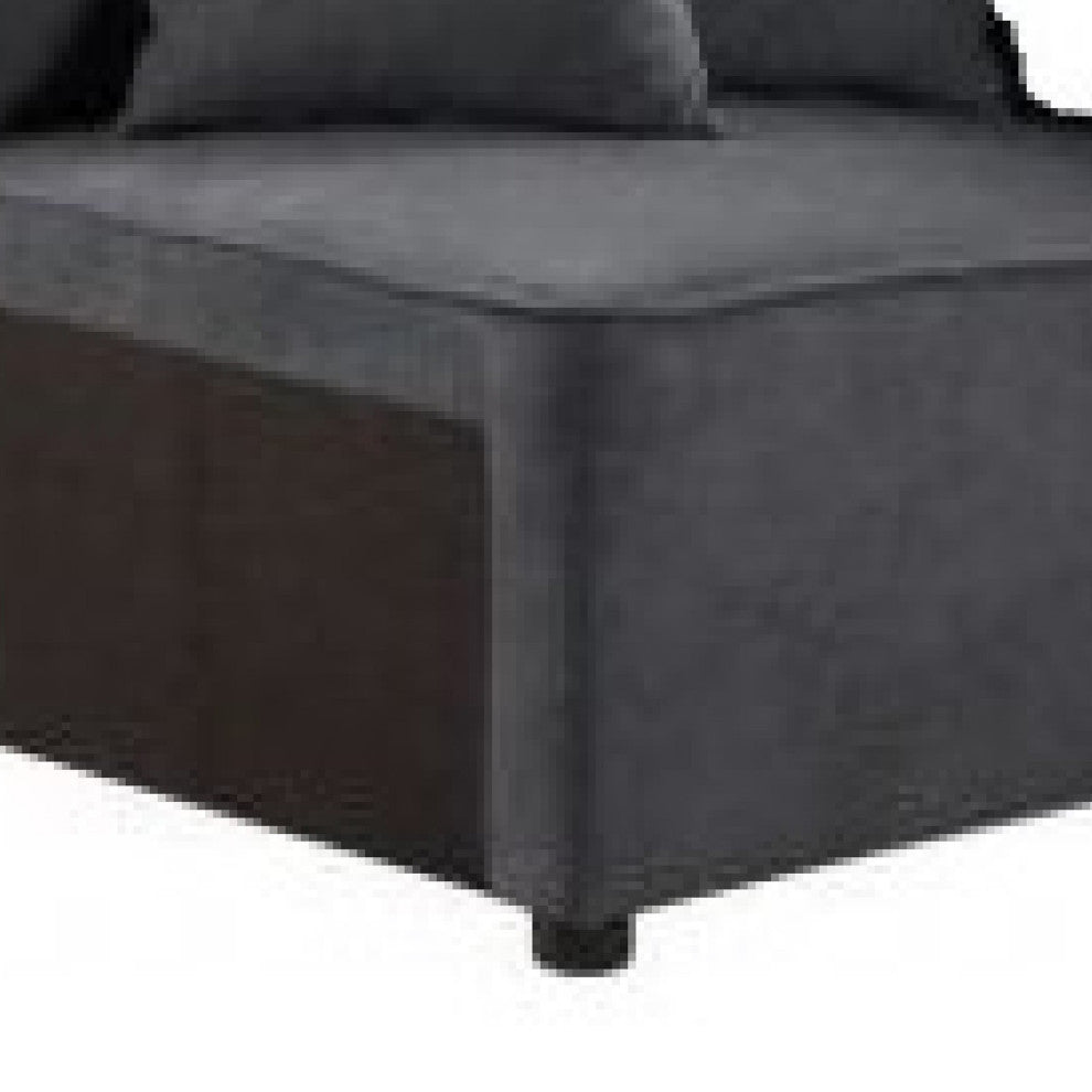 Benzara BM275087 29" Modular Chair, Pocket Coil, 2 Pillows, Dark Charcoal Gray