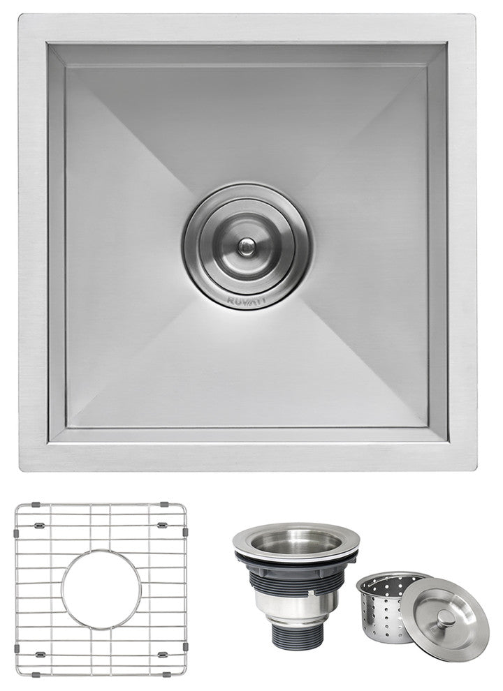Ruvati RVH7113 13x15" 16 Gauge Zero Raduis Bar Prep Kitchen Sink