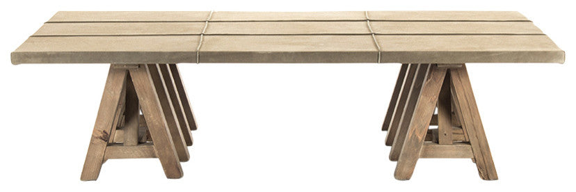 Zoey French Country Rustic Farmhouse Wood Coffee Table