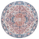 Safavieh Arizona Machine-Washable Collection ARZ109 Rug, Red/Navy, 6' Round