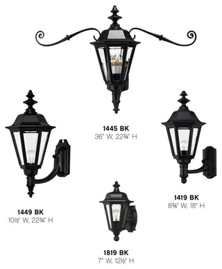 Hinkley Manor House Small Wall Mount Lantern, Black